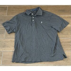 Polo Ralph Lauren Men's Large Gray Polo Shirt  Short Sleeve Casual